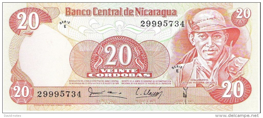 Nicaragua - Pick 135 - 20 Cordobas 1979 - Unc - Nicaragua