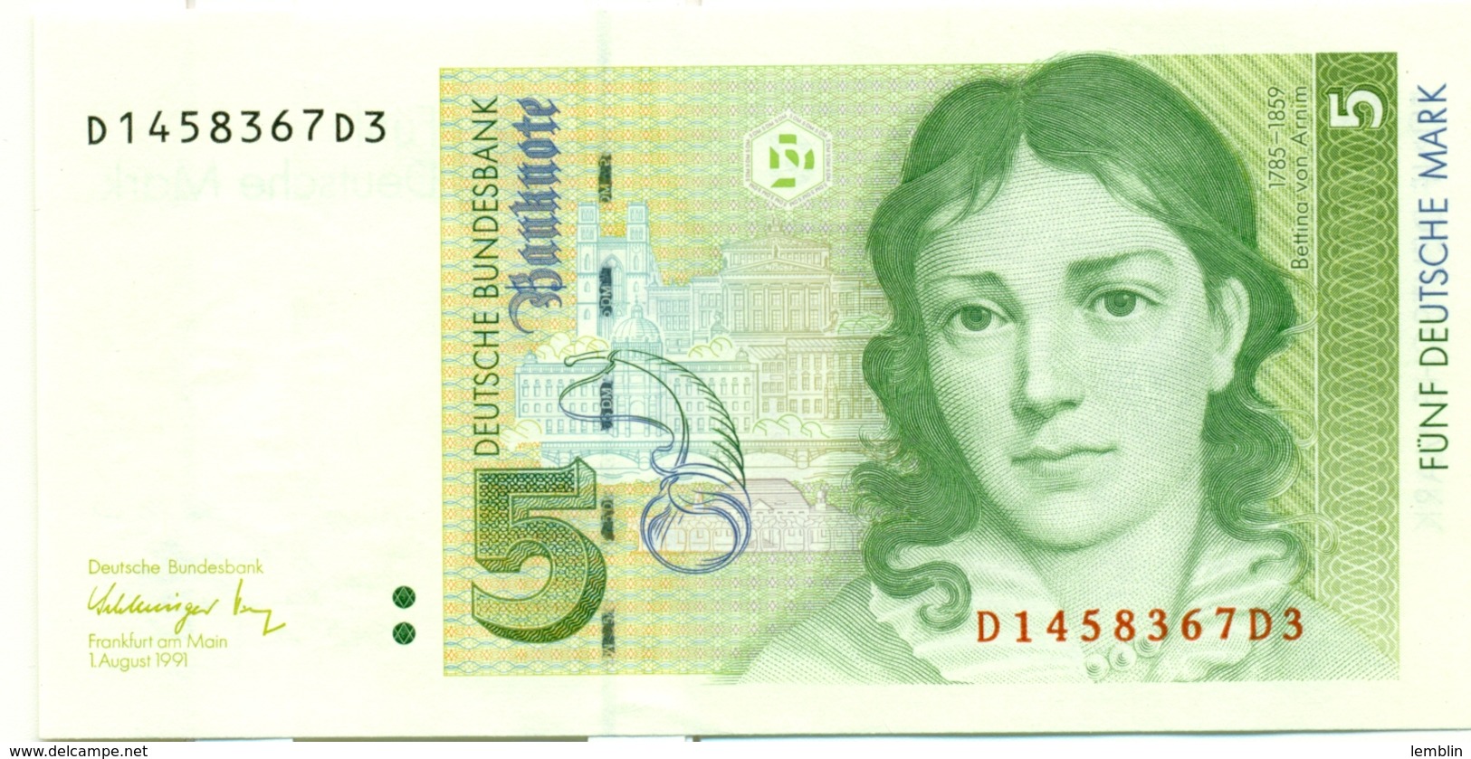 5 MARKS 1991 - 5 Deutsche Mark