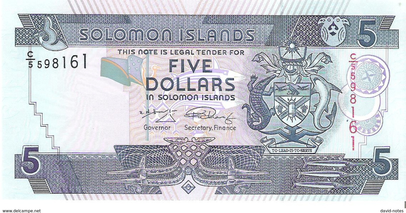 Solomon Islands - Pick 26 - 5 Dollars 2009 - Unc - Isola Salomon