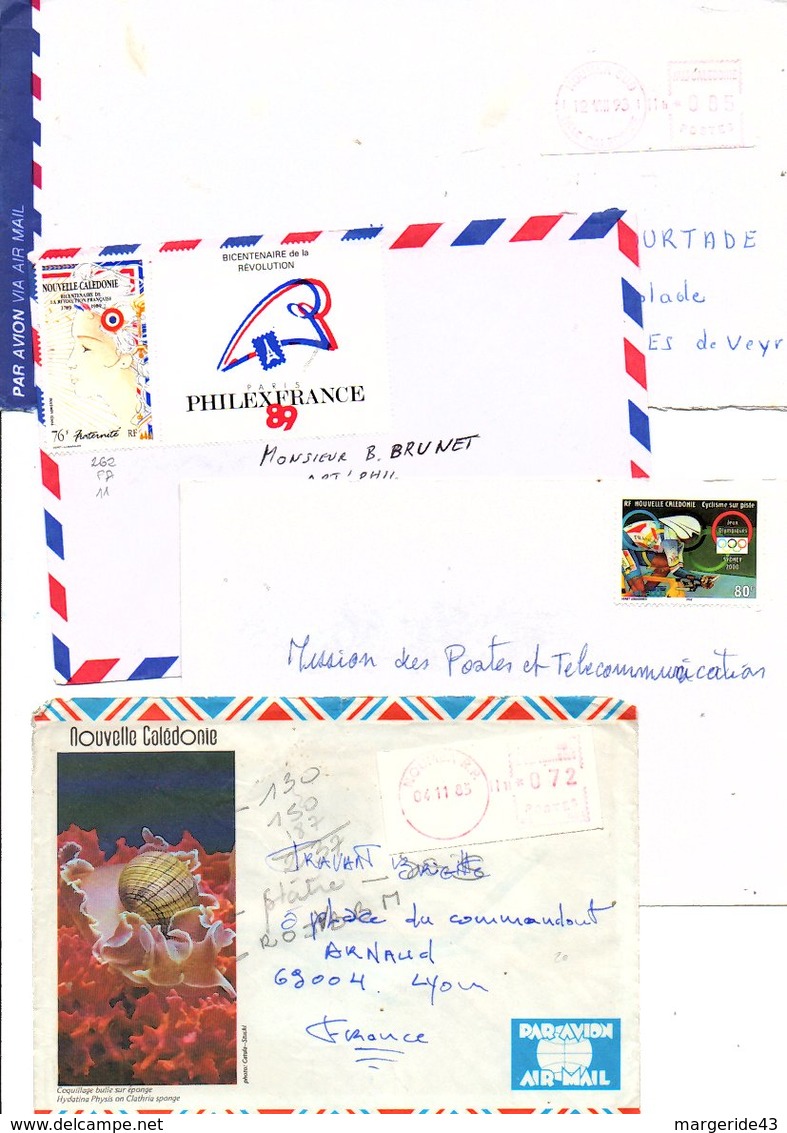 NOUVELLE CALEDONIE MARCOPHILIE LOT DE LETTRES POUR LA FRANCE - Vrac (max 999 Timbres)