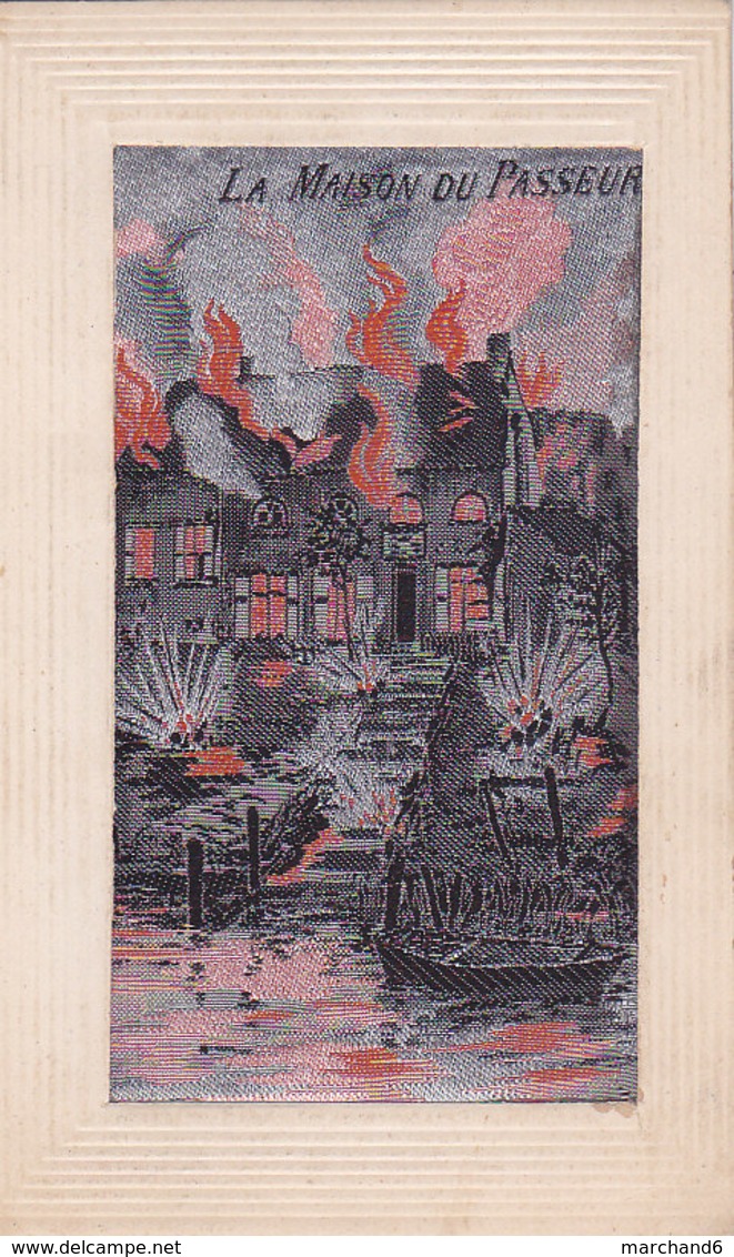 La Maison Du Passeur La France Tiendra Jusqu Au Bout, La Russie Marchera Jusqu A La Mort Carte Brodée Soie 1914-1918 - Guerra 1914-18