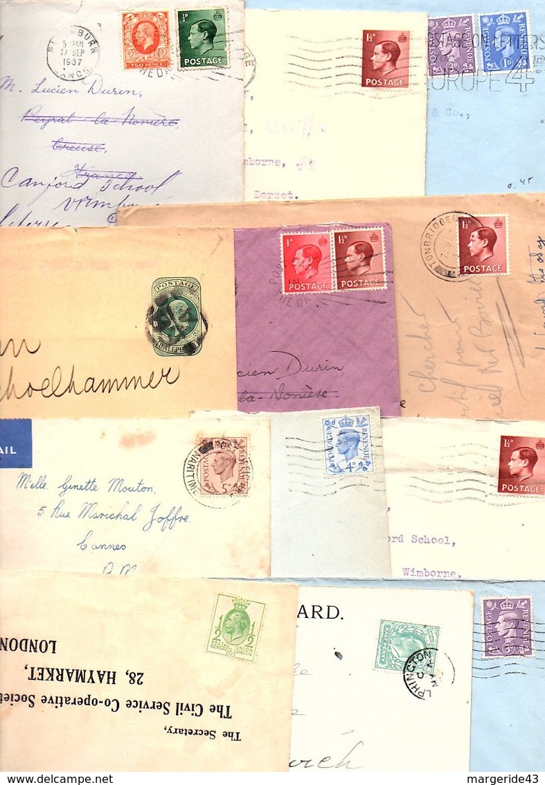 GB ROYAUME UNI MARCOPHILIE LOT DE LETTRES (AVANT 1960) POUR L'ETRANGER - Lots & Kiloware (mixtures) - Max. 999 Stamps