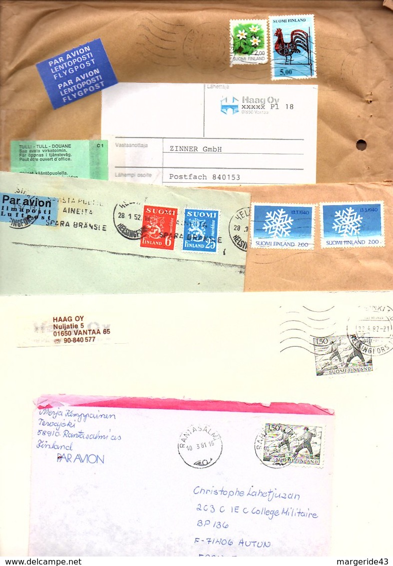 FINLANDE MARCOPHILIE LOT DE LETTRES POUR L'ETRANGER - Vrac (max 999 Timbres)