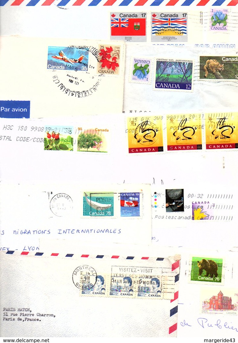 CANADA MARCOPHILIE LOT DE LETTRES POUR LA FRANCE - Vrac (max 999 Timbres)