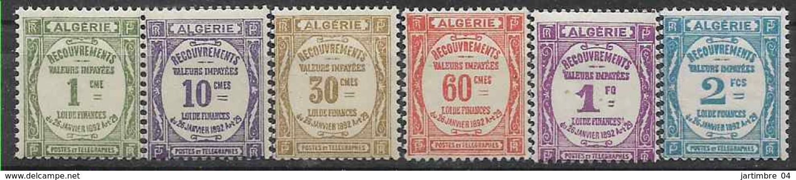 1926-32 ALGERIE Taxe 15-20** Recouvrements, Côte 80.00 - Timbres-taxe