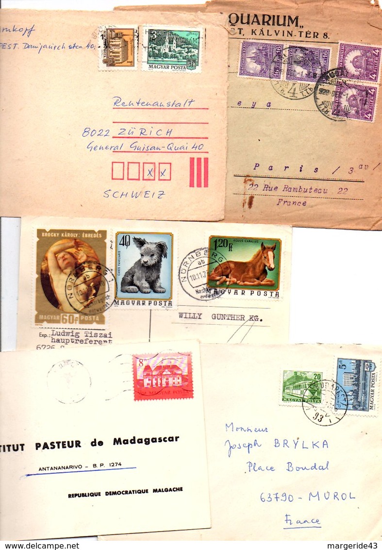 HONGRIE MARCOPHILIE LOT DE LETTRES POUR L'ETRANGER - Vrac (max 999 Timbres)