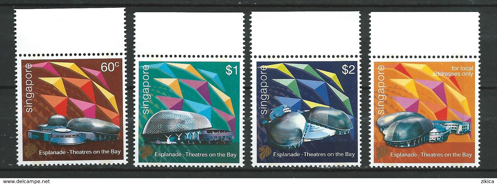 Singapore 2002 Inauguration Of The Center For The Performing Arts "Esplanade".stamps. MNH - Singapore (1959-...)