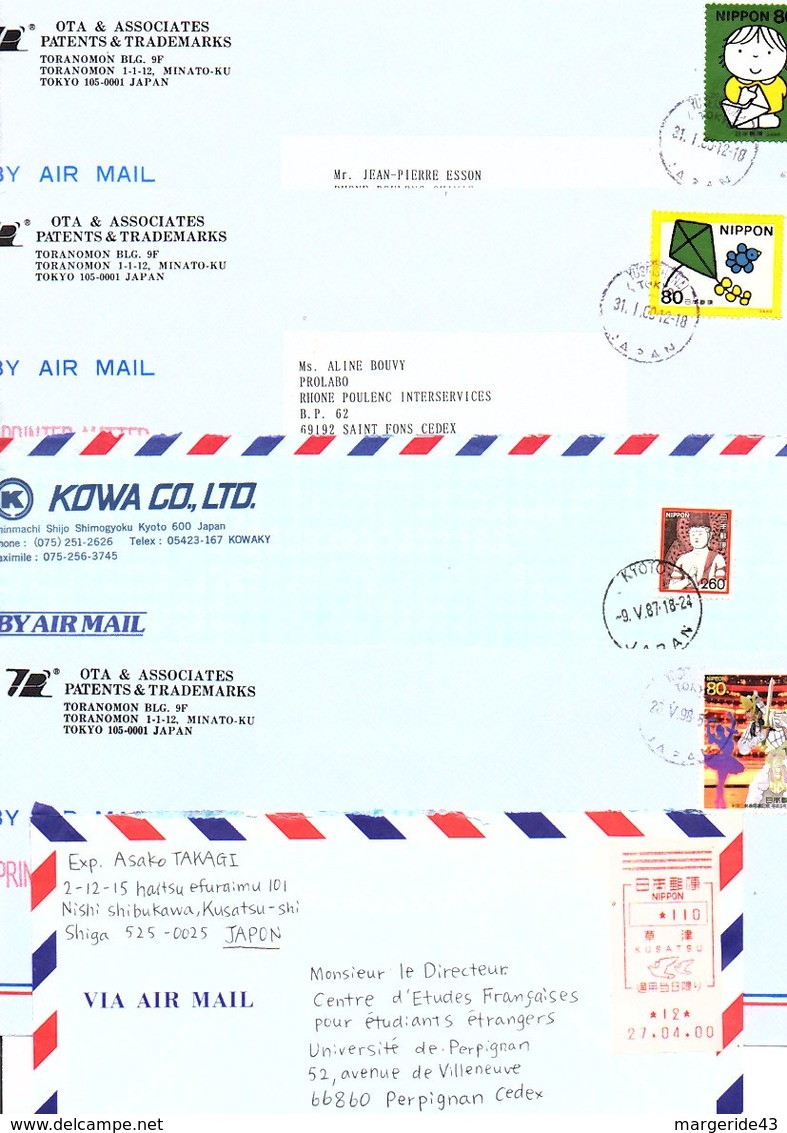 JAPON JAPAN MARCOPHILIE LOT DE LETTRES POUR L'ETRANGER - Vrac (max 999 Timbres)