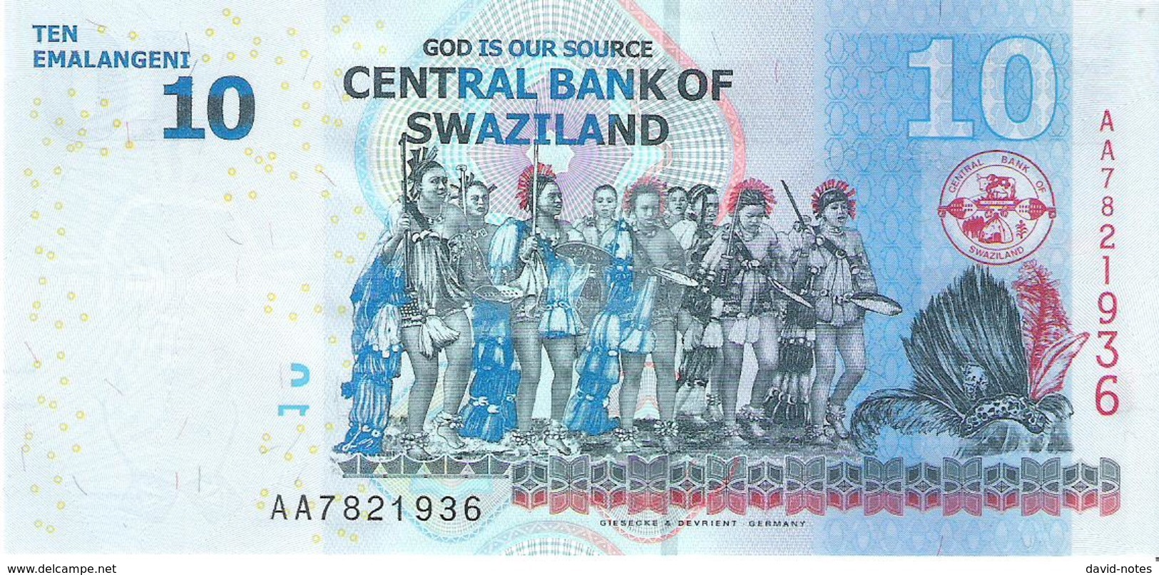 Swaziland - Pick 36 - 10 Emalangeni 2010 - Unc - Swaziland
