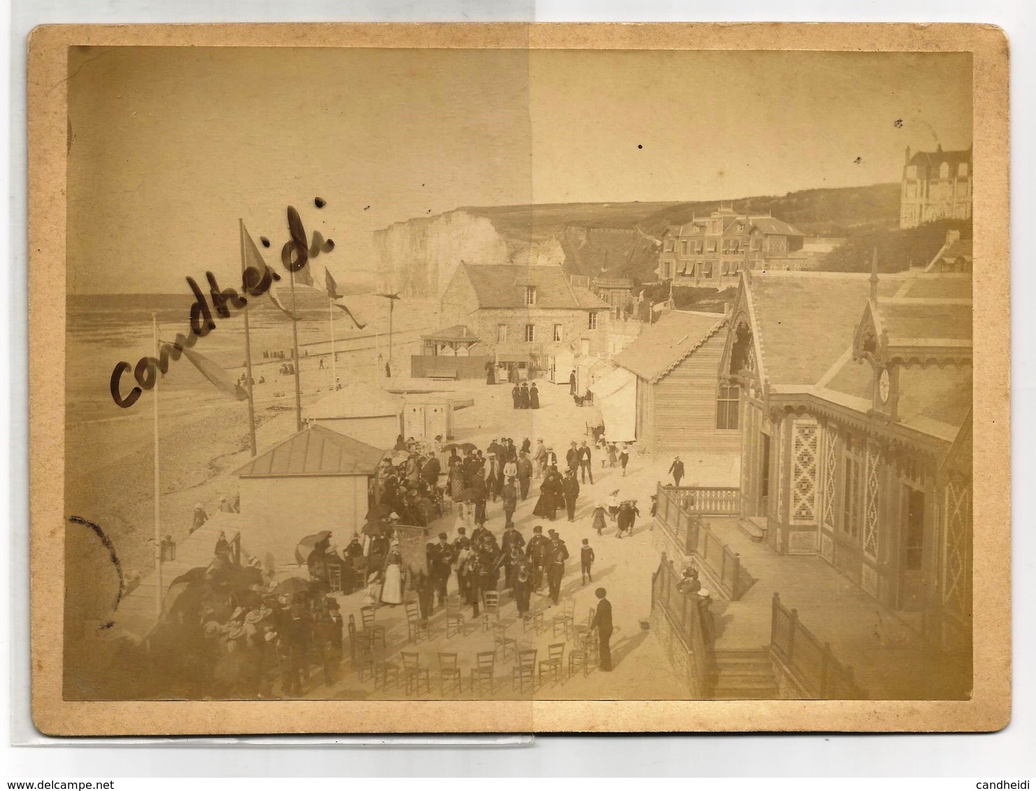 VEULES LES ROSES - Ancienne Photographie Cartonnée Format 13 X 18 Avec La Musique - Alte (vor 1900)