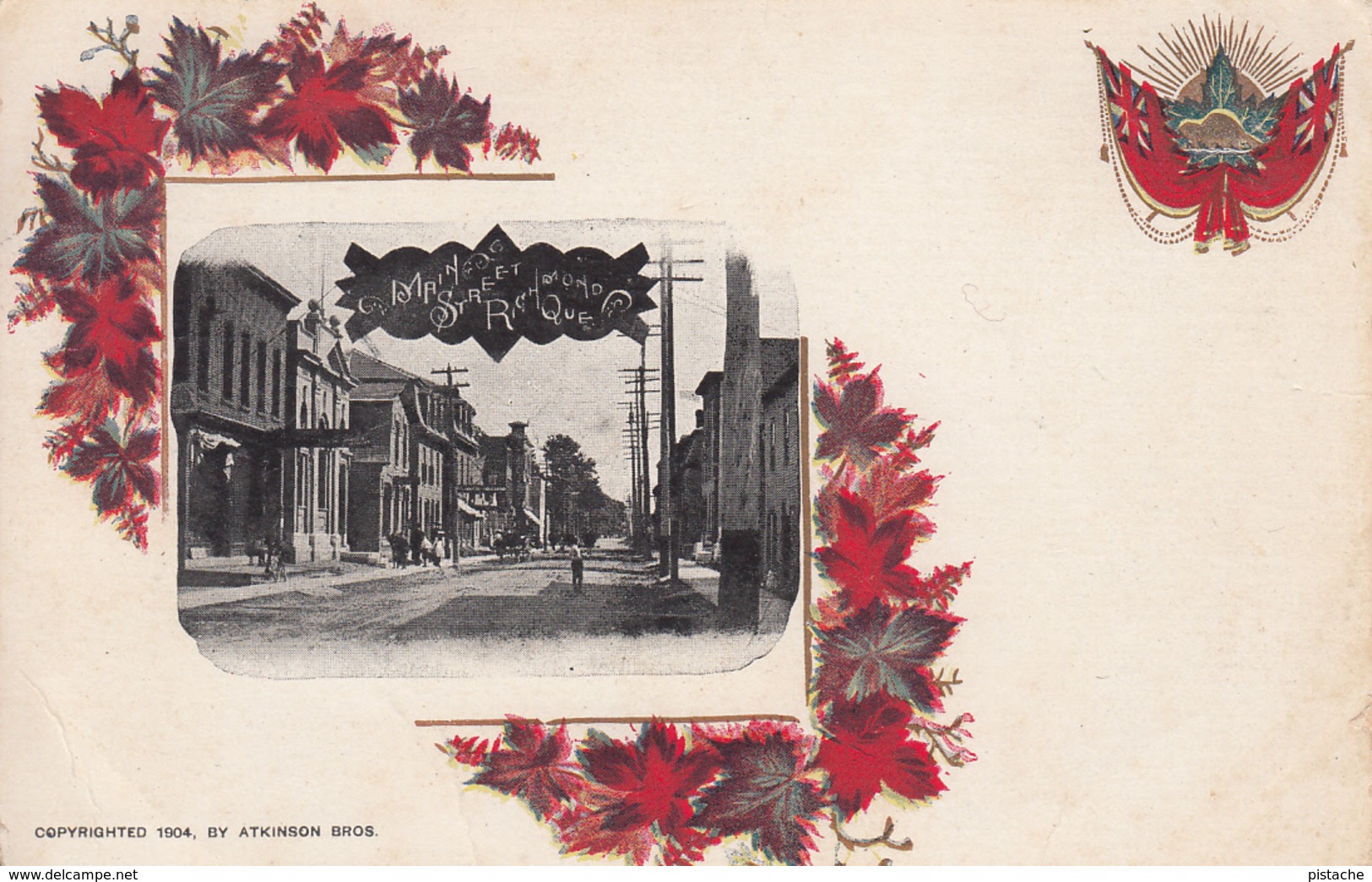 Vintage - Richmond Québec Canada - Rue Main Street - Original Patriotic Card - Dos Simple Back - Unused - 2 Scans - Other & Unclassified