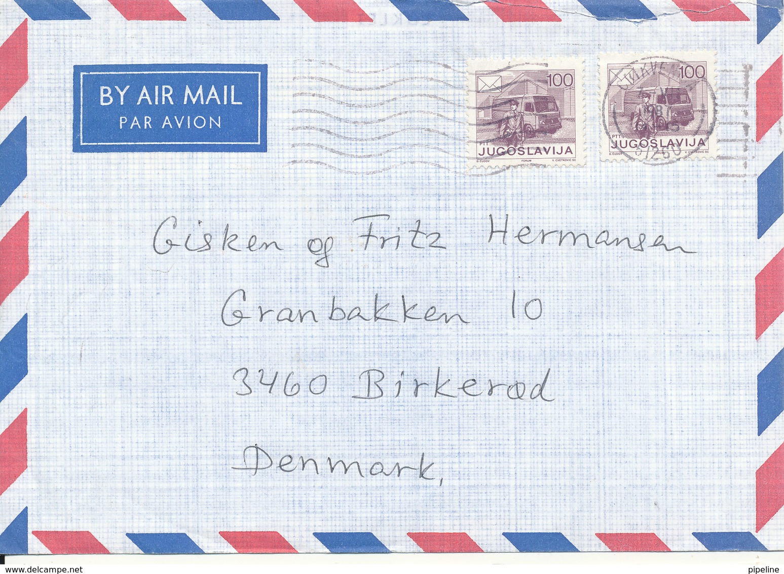 Yugoslavia Air Mail Cover Sent To Denmark Chrikvenica 7-5-1987 - Airmail