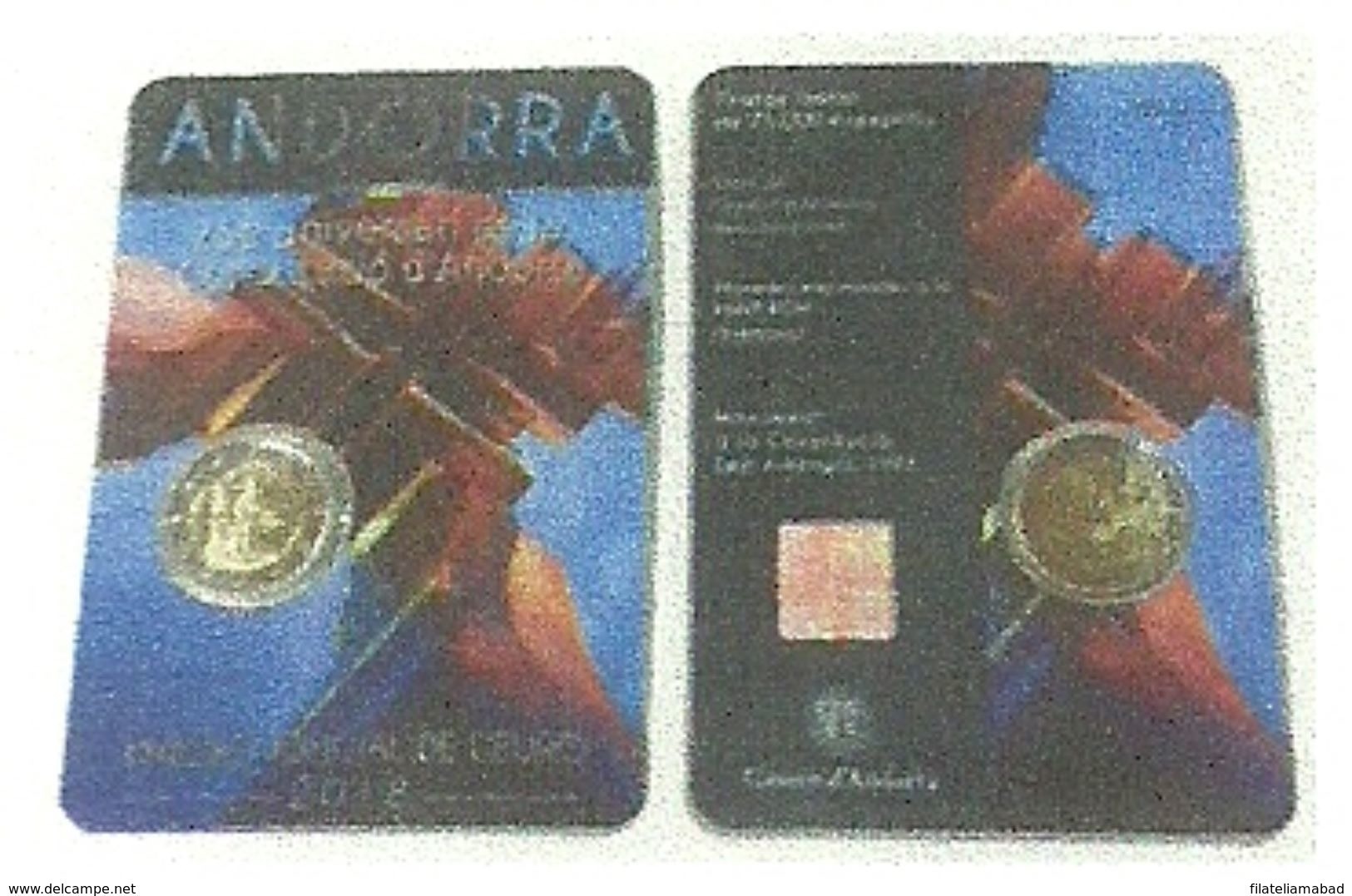 ANDORRA  MONEDA DE 2,00€   CONMEMOTATIVOS CONSTITUCIÓN ANDORRANA 2018. EMISIÓN 75.000 UNIDADES. - Andorra