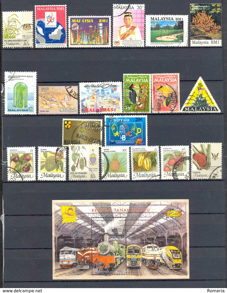 Malaisie - Lot Timbres Oblitérés Et BF Trains ** En 2 Ex. - Malaysia (1964-...)