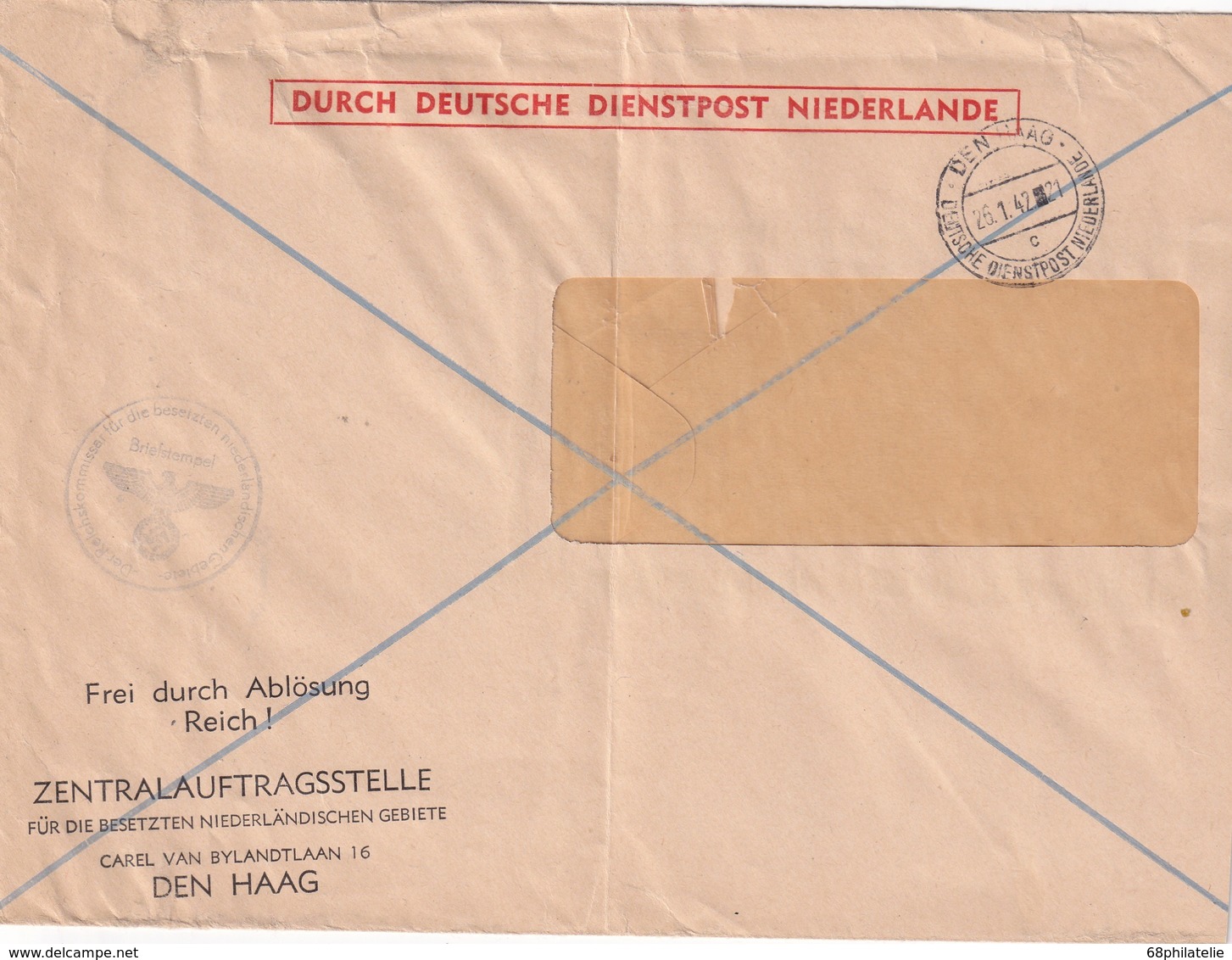 OCCUPATION PAYS-BAS 1942 LETTRE DE DEN HAAG - Occupation 1938-45