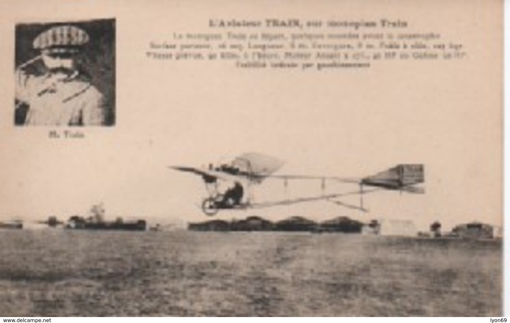 L AVIATEUR  TRAI  SUR MONOPLAN  TRAIN - Aviateurs