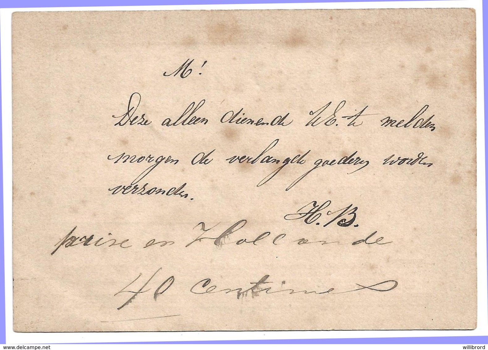 NETHERLANDS - Michel P1 Postal Card - Arms - Kampen To Zaandam In 1871 - Postal Stationery