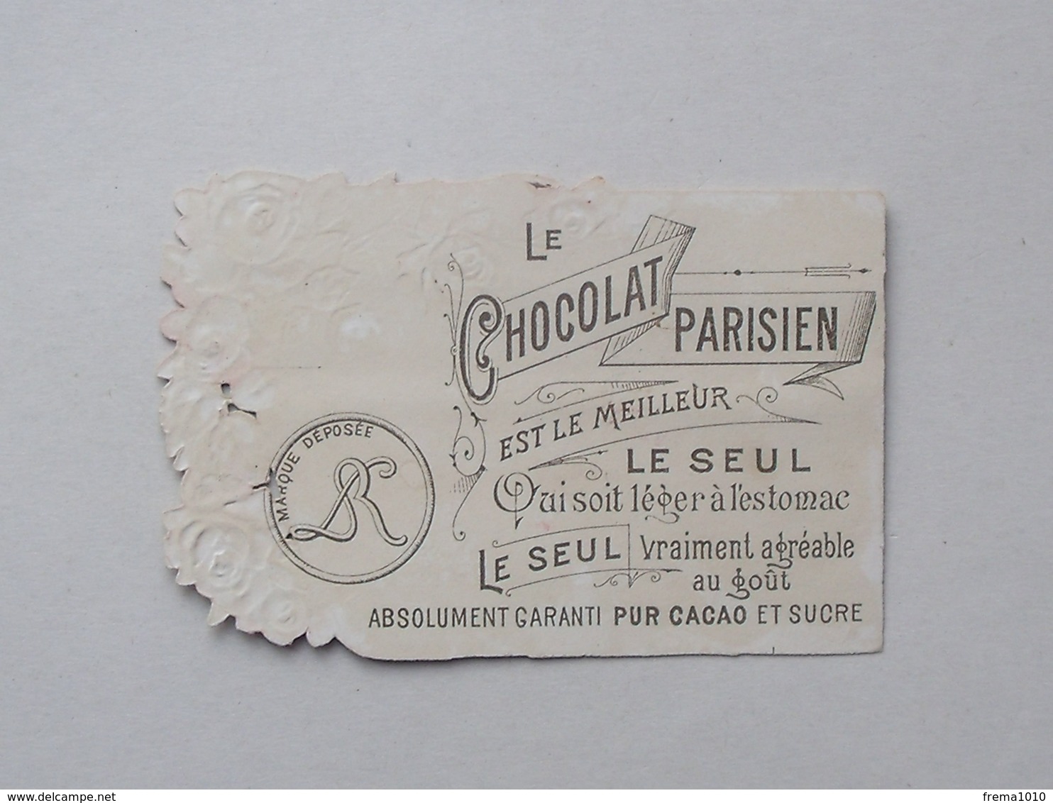 CHROMO DECOUPIS Chocolat PARISIEN: Amoureux Demoiselle Garçonnet Fleur Rose - Enfants