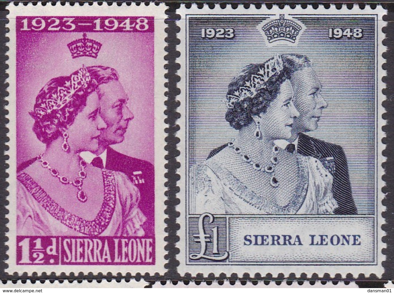 Sierra Leone 1948 Silver Jubilee Sg 203-04 Mint Hinged - Sierra Leone (...-1960)