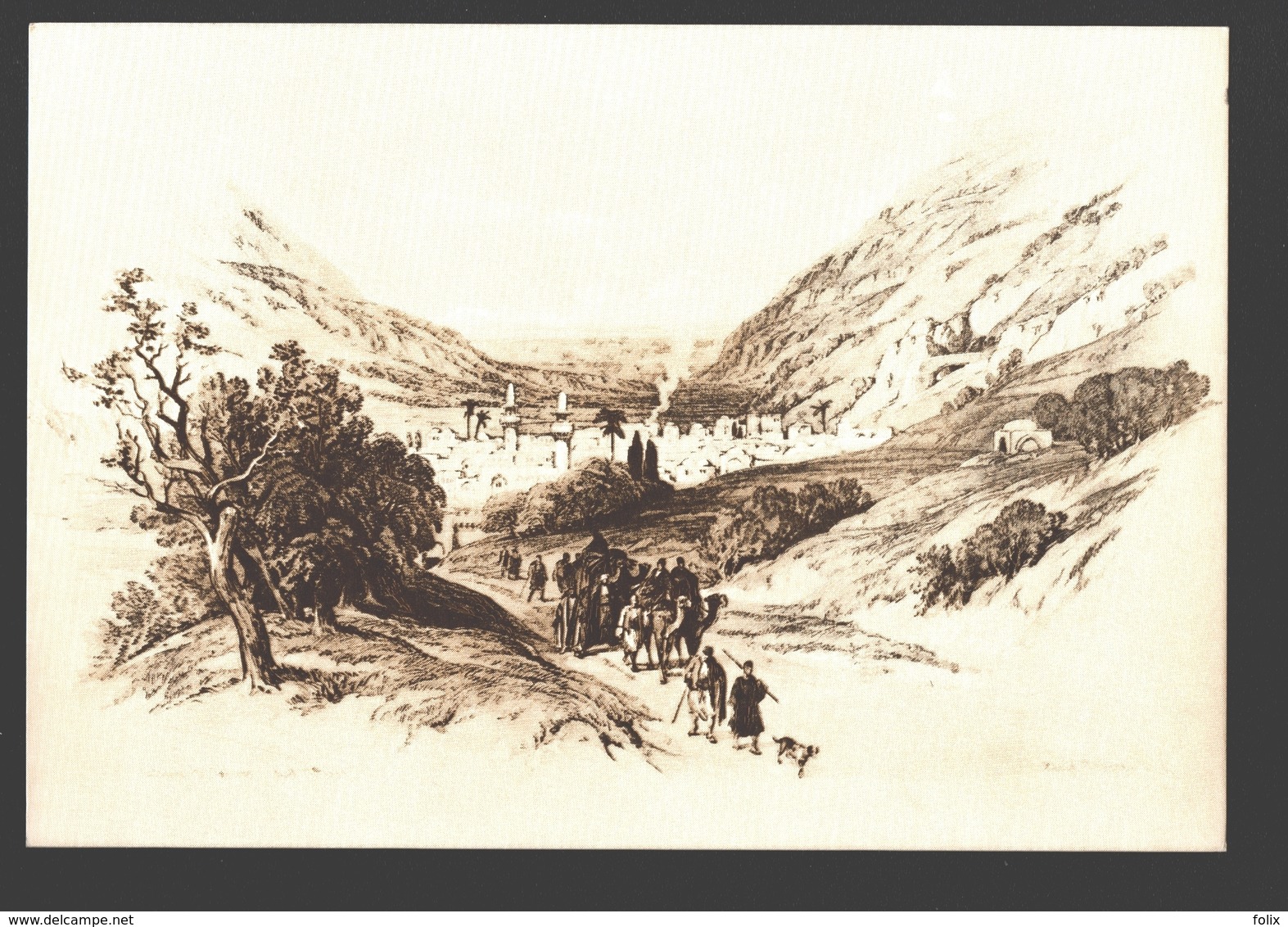 Nablus - By D. Roberts 1839 - Ed. PLO (Palestine Liberation Organization) - Firm Paper 16 X 11 Cm - Palestine