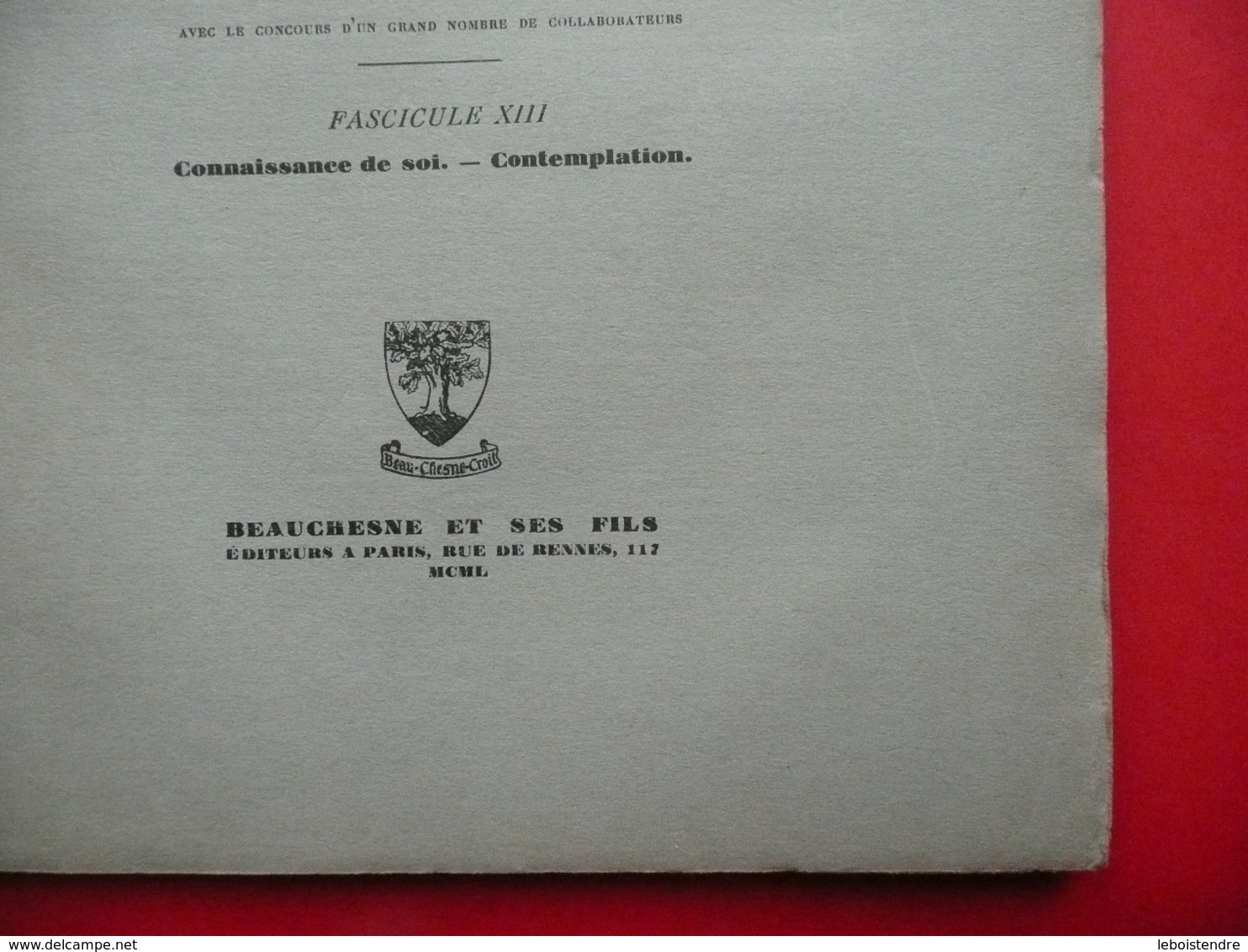 DICTIONNAIRE DE SPIRITUALITE FASCICULE XIII  ASCETIQUE ET MYSTIQUE DOCTRINE ET HISTOIRE 1950 VILLER CAVALLERA GUIBERT - Dictionnaires