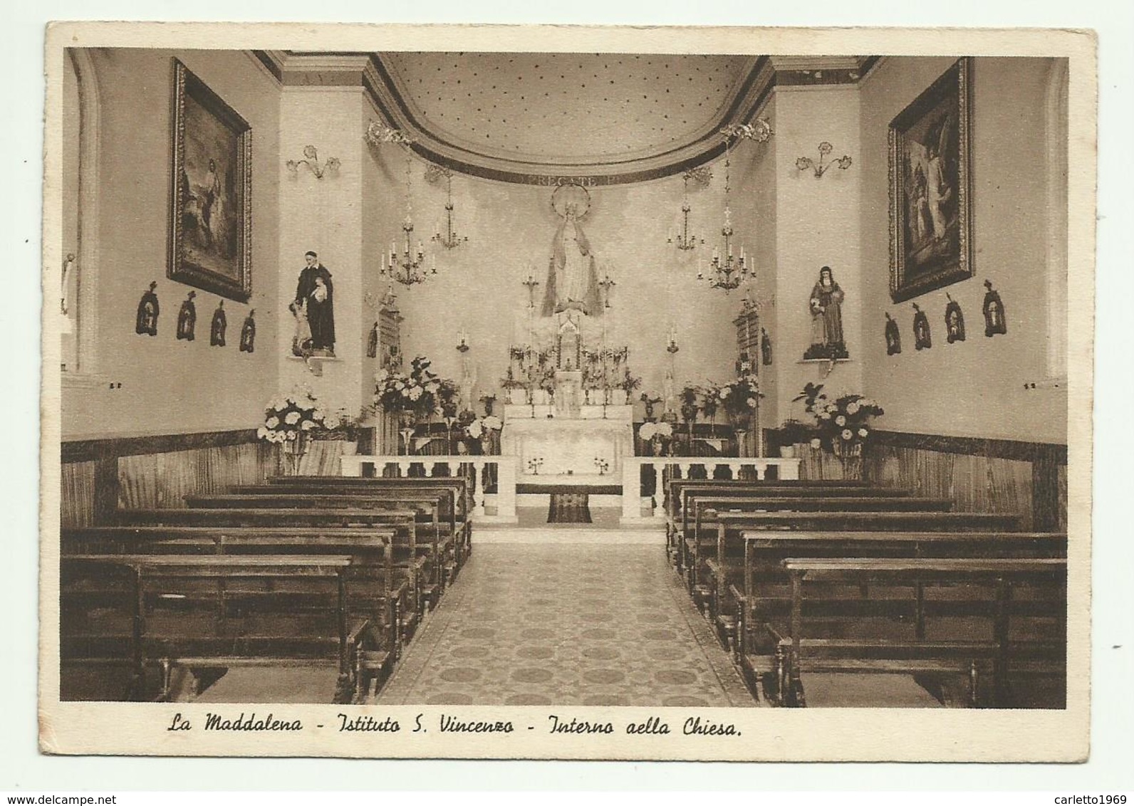 LA MADDALENA - ISTITUTO S.VINCENZO - INTERNO DELLA CHIESA   VIAGGIATA FG - Sassari