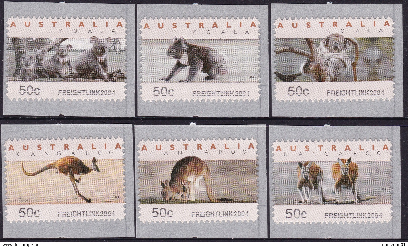 Australia 2001 Counter Printed Labels "Freightlink 2001" Mint - Timbres De Distributeurs [ATM]