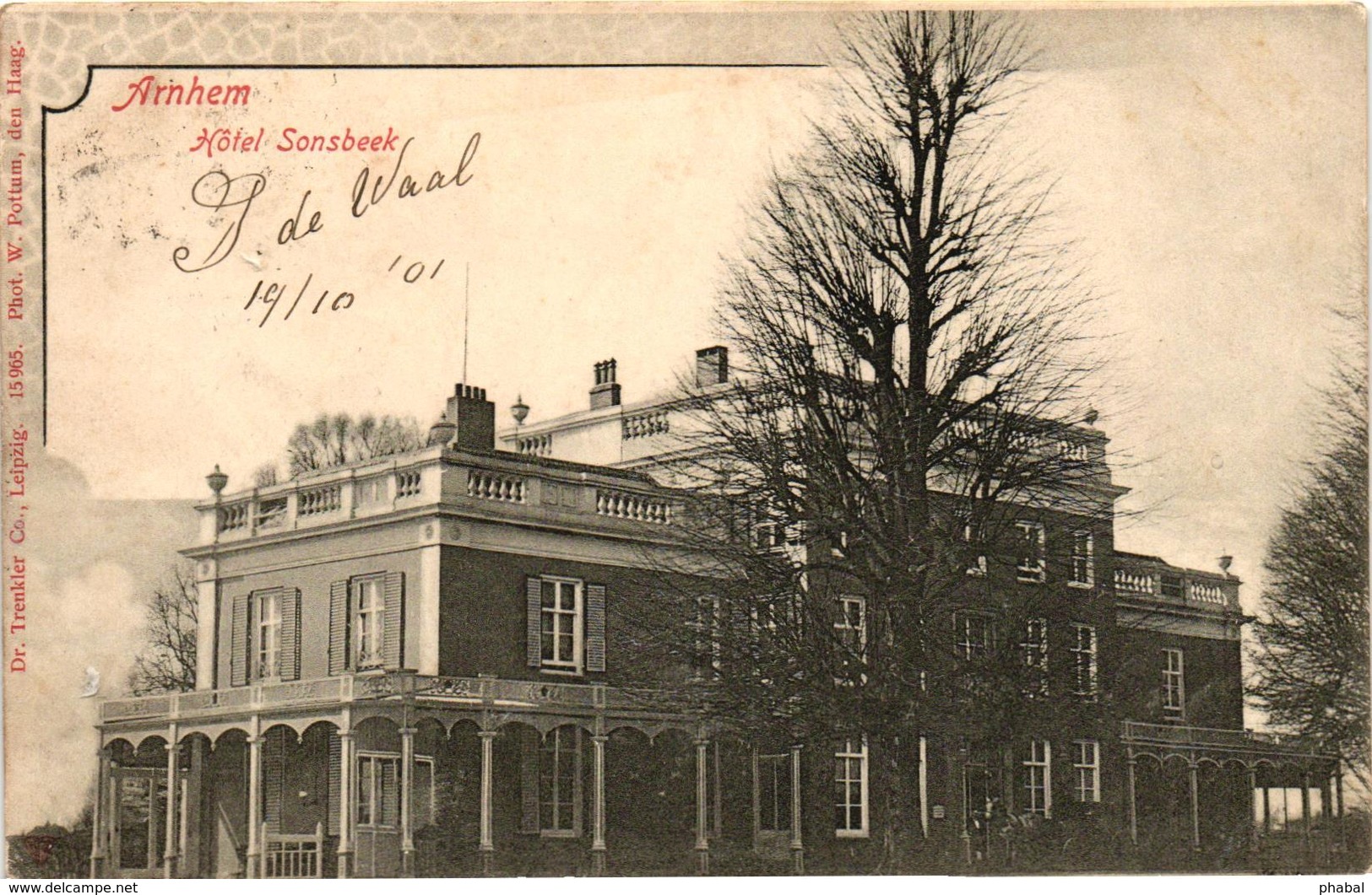 The Netherlands, Arnhem, Hotel Sonsbeek, Old Postcard 1901 - Arnhem