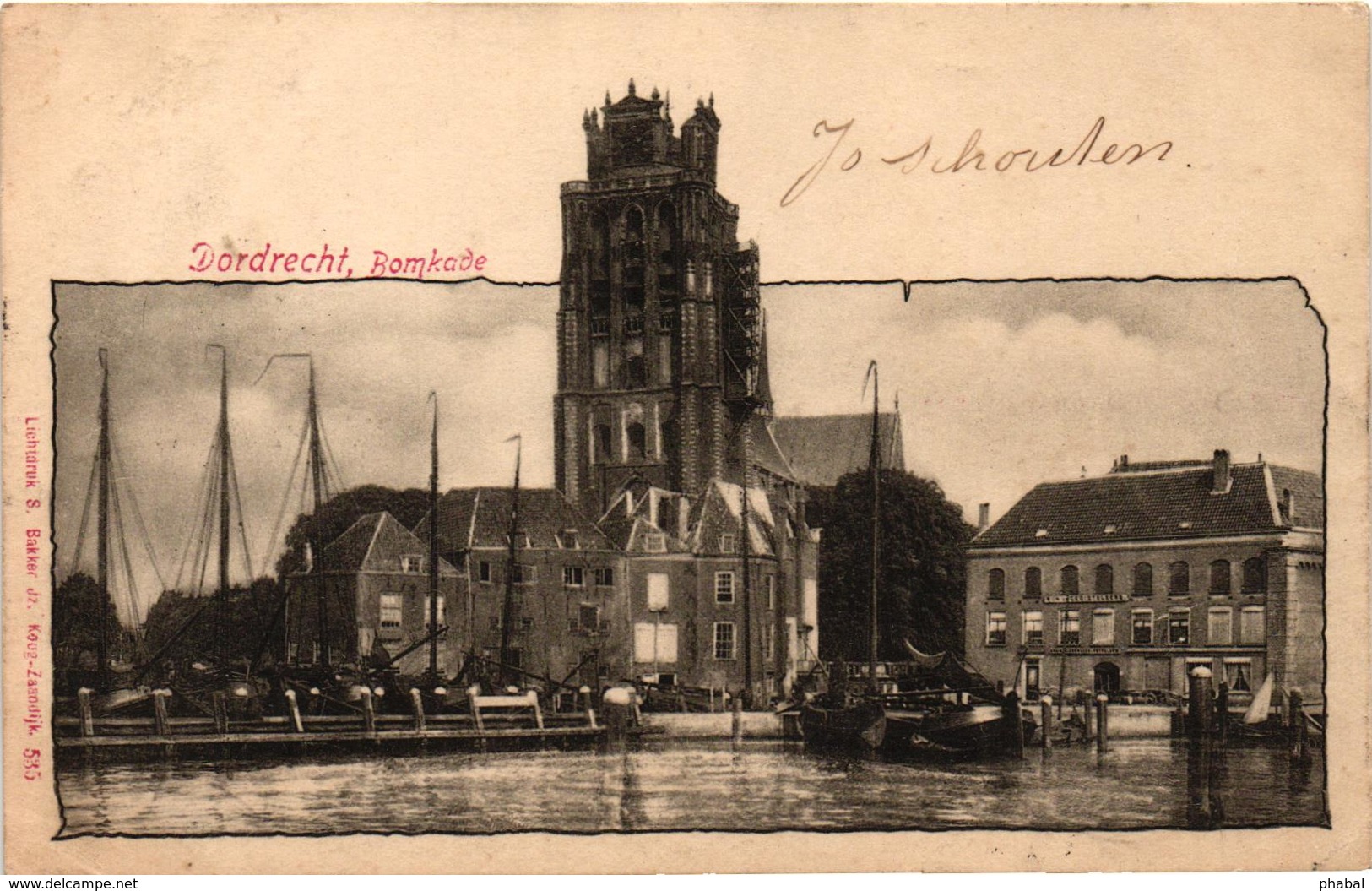 The Netherlands, Dordrecht, Bomkade, Old Postcard 1900 - Dordrecht