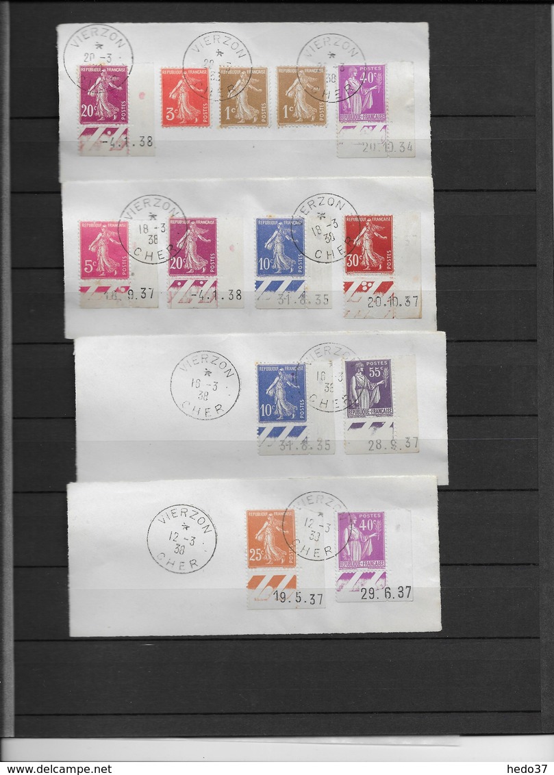 France - Ensemble Timbres Coins Datés Sur Fragment - TB - 37 Scans - Sonstige & Ohne Zuordnung