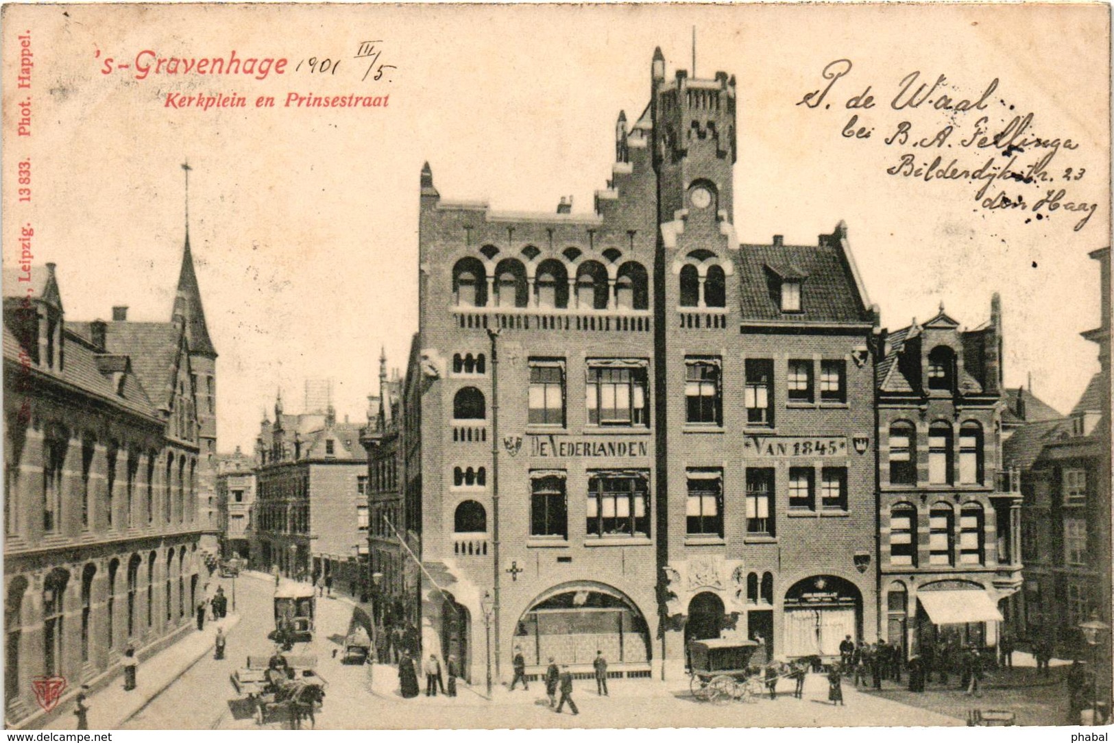 The Netherlands, Den Haag, S-Gravenhage, Kerkplein En Prinsestraat, Old Postcard 1901 - Den Haag ('s-Gravenhage)