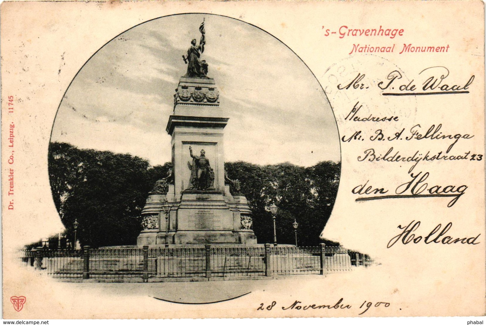 The Netherlands, Den Haag, S-Gravenhage, National Monument, Old Postcard 1900 - Den Haag ('s-Gravenhage)