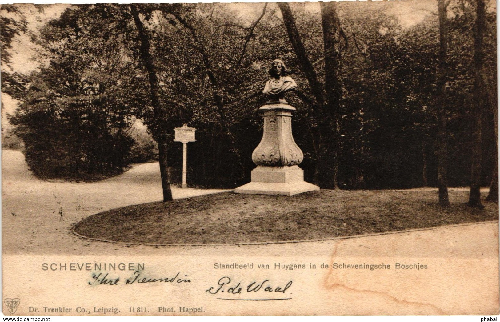 The Netherlands, Scheveningen, Standbeeld Van Huygens In De Scheveningsche Boschjes, Old Postcard 1901 - Scheveningen