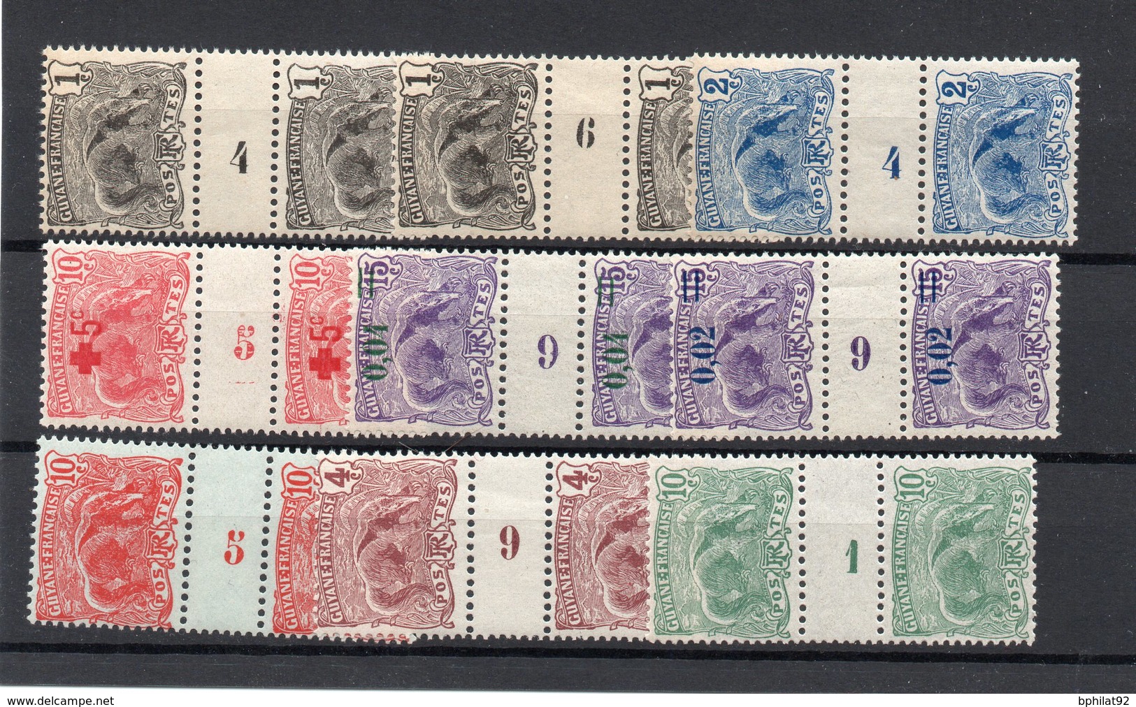 !!! PRIX FIXE : GUYANE, LOT DE 9 MILLESIMES DIFFERENTS TOUS NEUFS ** - Unused Stamps