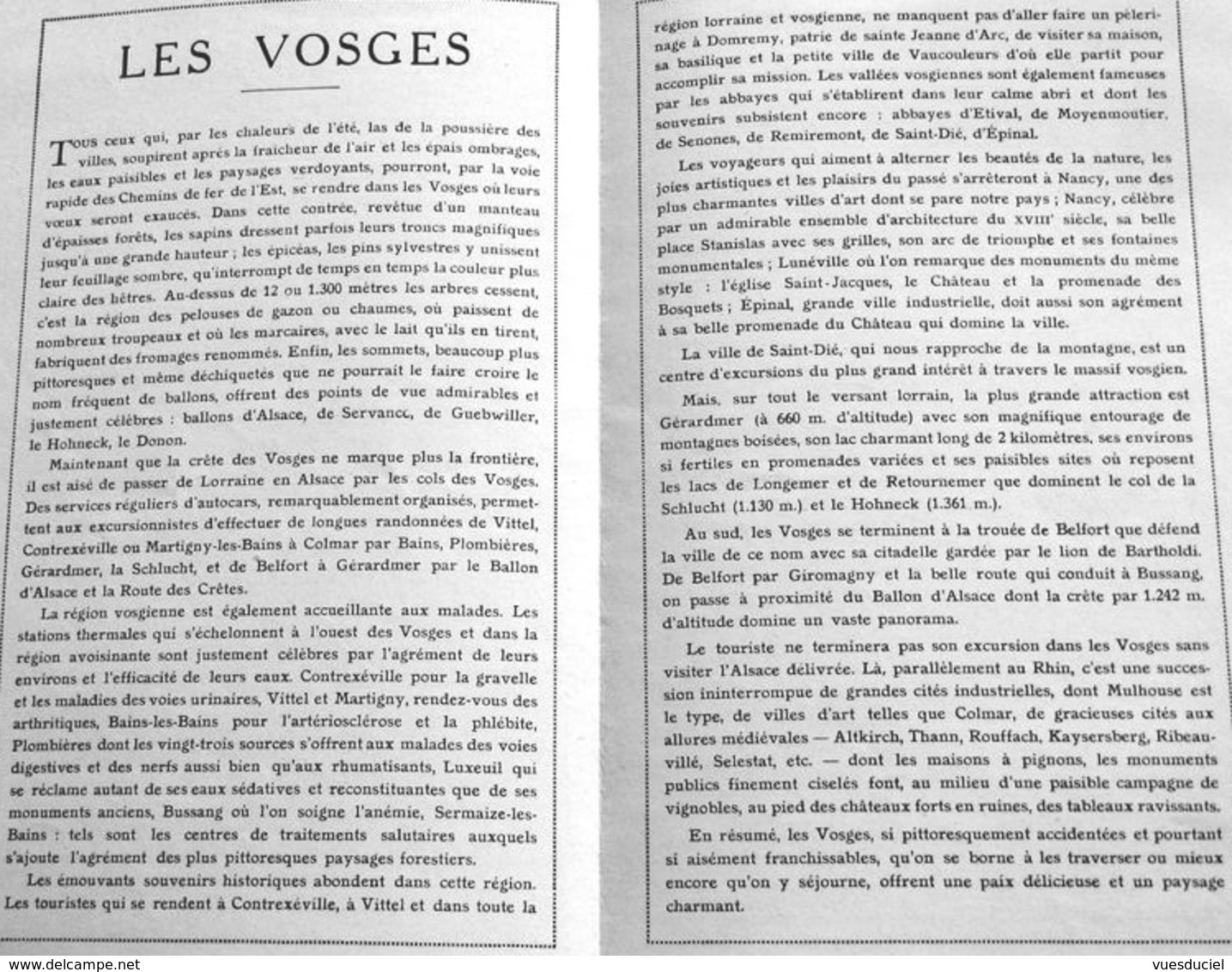 Prospectus Chemins De Fer De L'EST Voyages Dans Les Vosges Val D'Ajol + Circuit Automobile - Pubblicitari