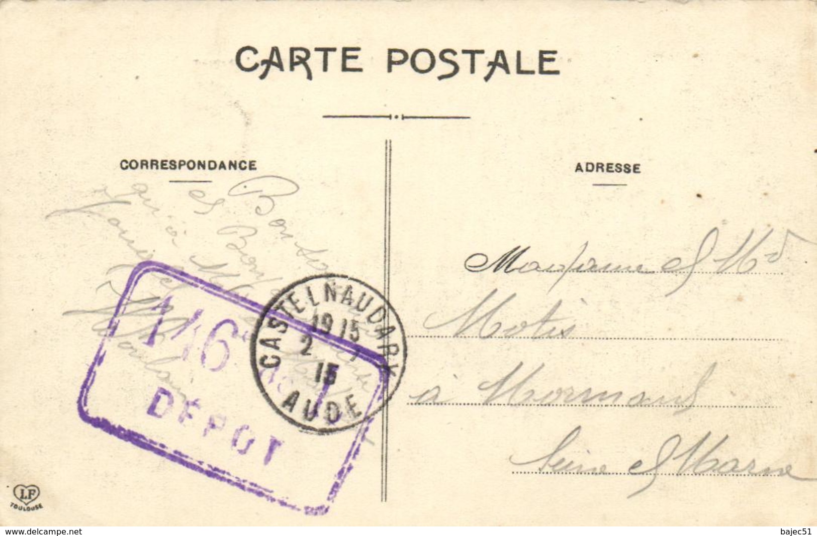 1 Carte Postale - Cachet Militaire - 146e De Dépôt - Andere & Zonder Classificatie