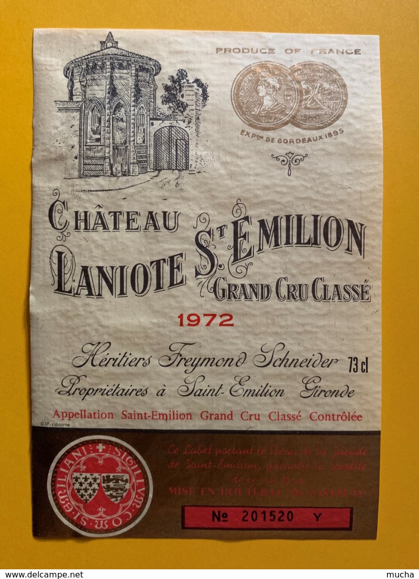 9927 - Château Laniotte 1972 Saint-Emilion - Bordeaux