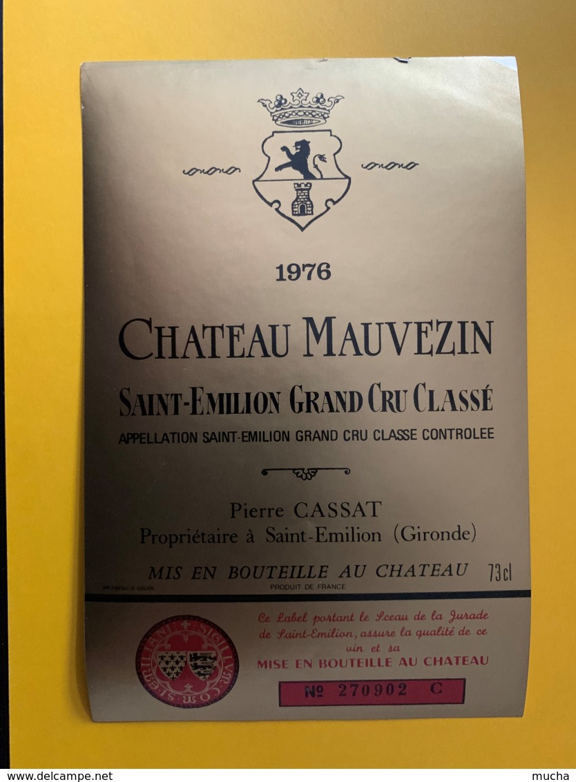9933 - Château Mauvezin 1976 Saint-Emilion - Bordeaux