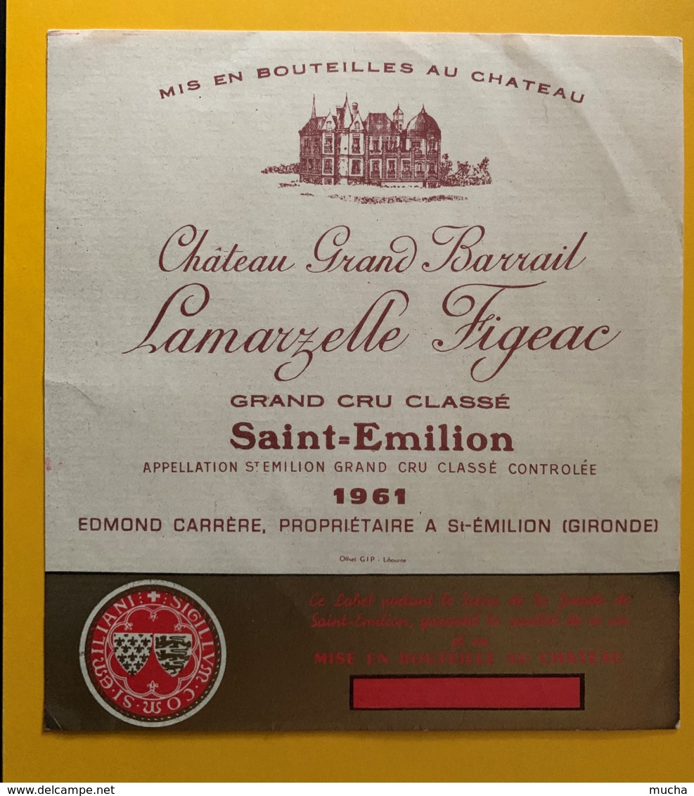 9939 - Château Grand Barrail Lamazelle Figeac 1966  Saint-Emilion  Pli Horizontal - Bordeaux