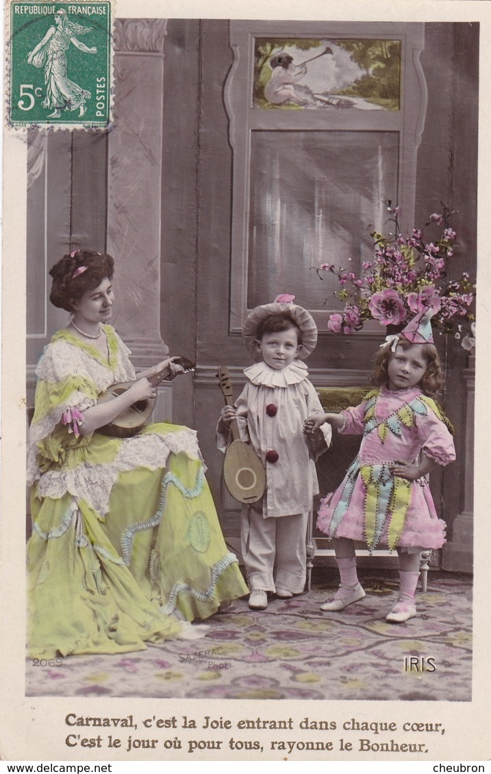 CARTE FANTAISIE. SÉRIE COMPLÈTE  5 CARTES. ENFANTS ET  " CARNAVAL " ANNEE 1909