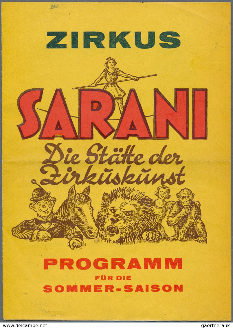 Ansichtskarten: Motive / Thematics: ZIRKUS, Mappe Mit 13 Fotos, Programme Und Eintrittskarten Aus Di - Other & Unclassified