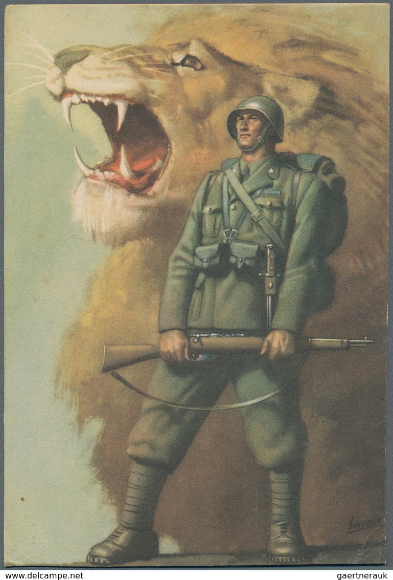 Ansichtskarten: Alle Welt: ITALIEN: 1930/45, Interessante Sammlung "Propaganda- Und Werbekarten" Mit - Non Classés