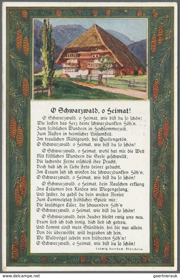 Ansichtskarten: Baden-Württemberg: SCHWARZWALD, Bestand von ca. 700-800 Karten mit Trachten, Schwarz