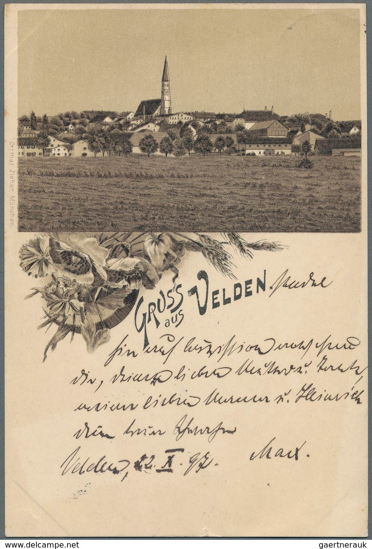 Ansichtskarten: Bayern: LITHOGRAPHIEN, Kleine Partie Mit 13 Frühen Lithographien Aus Den Jahren 1893 - Sonstige & Ohne Zuordnung