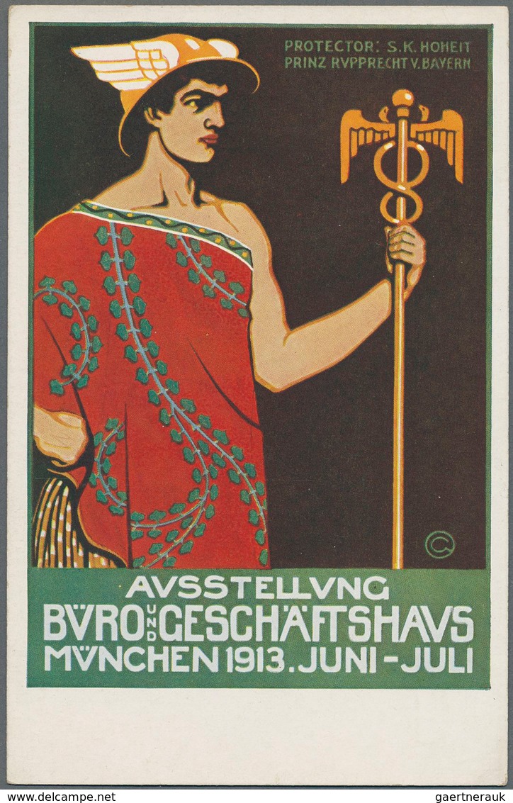 Ansichtskarten: Bayern: MÜNCHEN, Ausstellungs- Und Ereigniskarte 1913, Eine Interessante Auswahl Mit - Autres & Non Classés