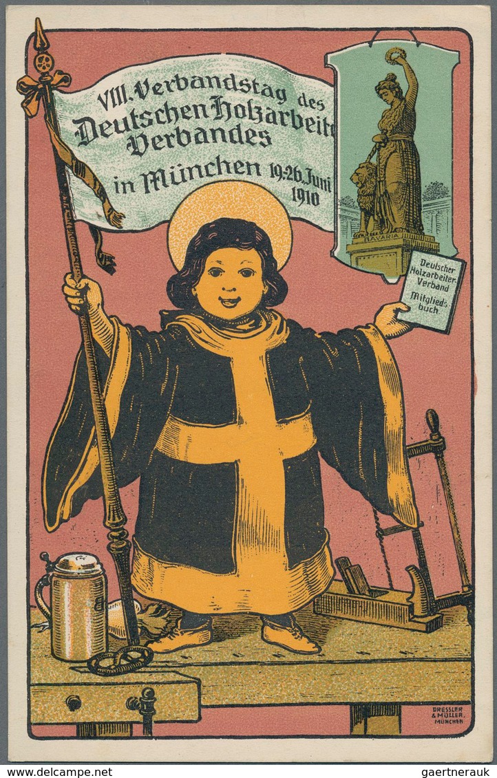 Ansichtskarten: Bayern: MÜNCHEN, Ausstellungs- Und Ereigniskarten Aus Dem Jahr 1910, Kleine Partie M - Autres & Non Classés