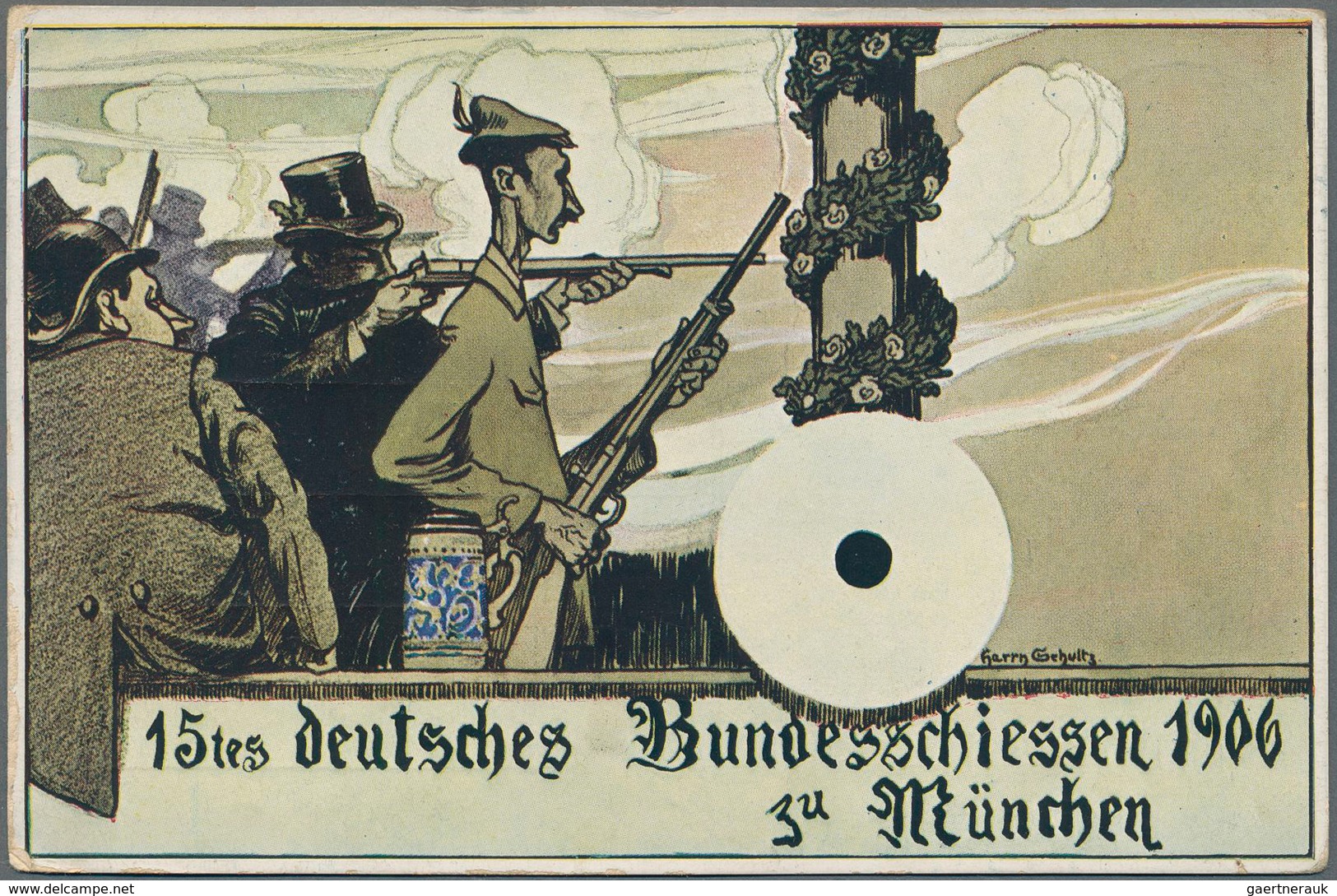 Ansichtskarten: Bayern: MÜNCHEN, XV. Deutsches Bundesschießen 1906, 14 Unterschiedliche Festpostkart - Autres & Non Classés