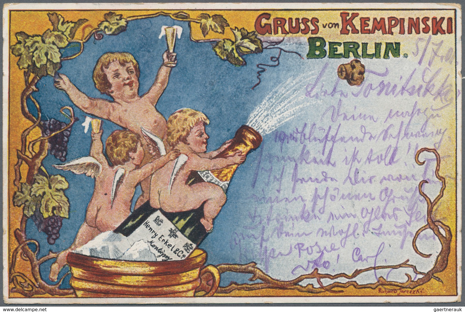 Ansichtskarten: Berlin: KEMPINSKI, 14 Sehr Dekorative Künstler- Und Werbekarten Aus Den Jahren 1898/ - Autres & Non Classés