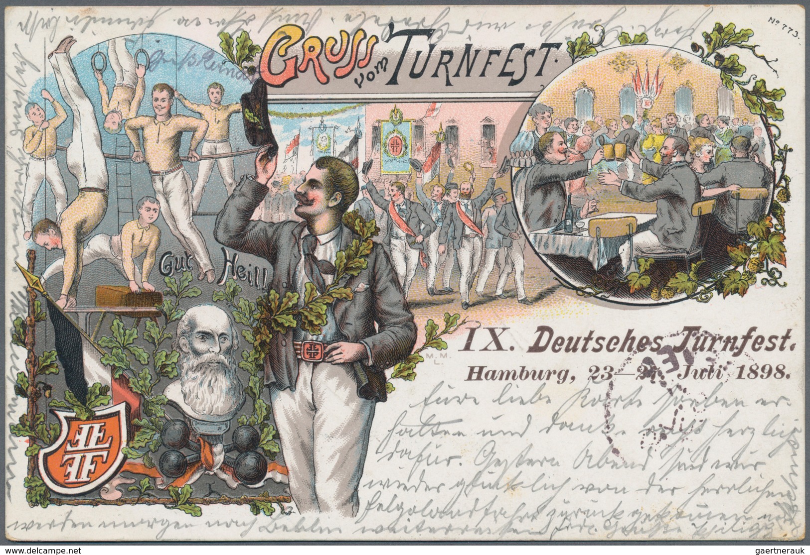 Ansichtskarten: Hamburg: IX. DEUTSCHES TURNFEST 1898, Sehenswerte Partie Mit 25 Festpostkarten, Fast - Autres & Non Classés