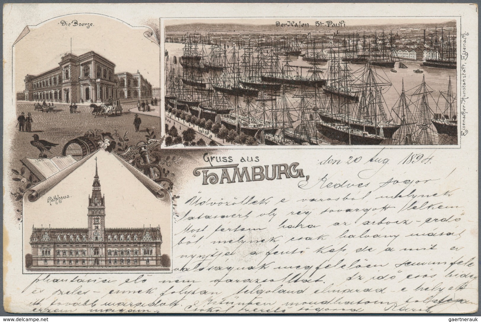 Ansichtskarten: Hamburg: LITHOGRAPHIEN, Kleine Garnitur Mit 15 Frühen Lithographien Und Federzeichnu - Other & Unclassified